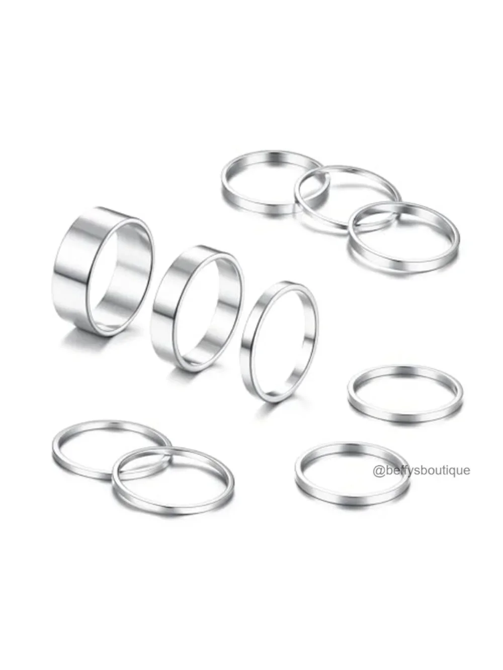 Non Tarnish Stainless Steel Stacking Rings Set - Dainty Gold Band, Midi Pinky